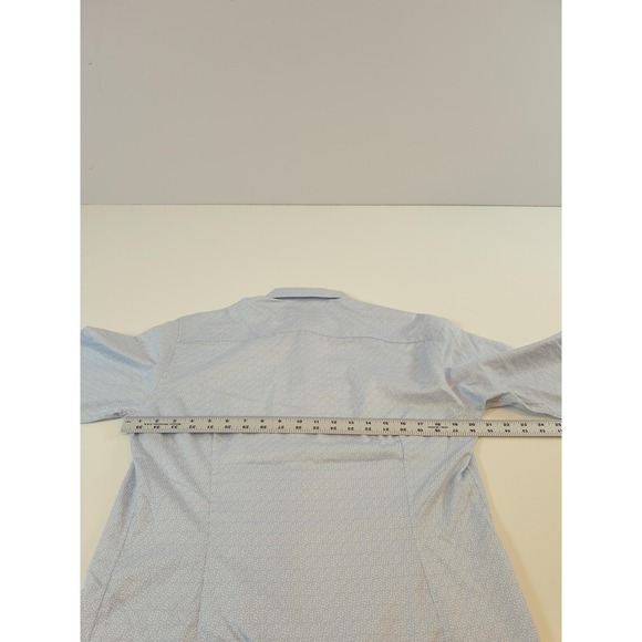 Eton Shirt Mens 15.5 Slim 39 Blue Floral AOP Print Button Up Long Sleeve Cotton - Picture 6 of 11